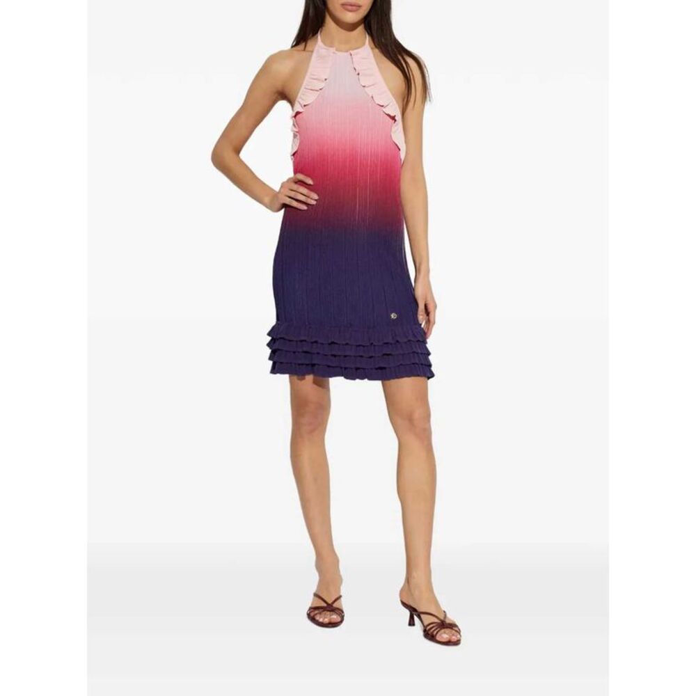 Casablanca Women High-Neck Mini Dress With Ruffles - Picture 2 of 5